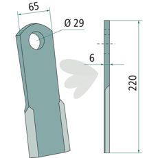 Slagkniv Ugelse hl 29 mm