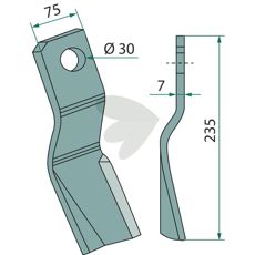 Slagkniv Votex m.fl. 75X235mm hl 30 mm