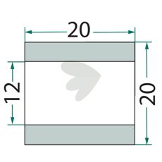 Bussning slaga Votex 20X20mm hl 12mm