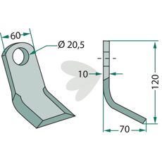 Y-slaga Zappator,Maschio 60X120mm, hl 20,5mm
