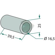 Bussning slaga Bomford, m.fl. 25X39,5mm hl 16,5mm