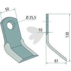 Y-slaga OMARV 50X130mm, hl 25,5mm