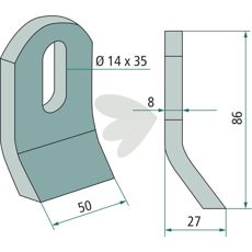 Slagkniv Palladino hl 14X35 mm