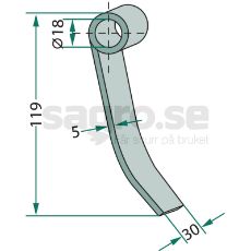 Slaga Kverneland 119X30mm hl 18mm 