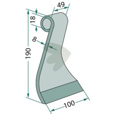 Slagkniv Kverneland, Maletti hl 18 mm