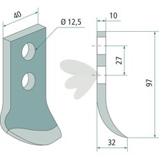 Kniv fr dikesfrs AFR/0, AFR/1C, AFR/0S, AFR/0S-3C, AFR/2R