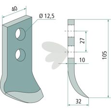 Kniv fr dikesfrs AFR/0, AFR//1C, AFR/0S, AFR/0S-3C