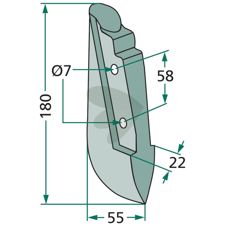 Sskr Kverneland / Accord m.fl. 22X180mm hl 7mm