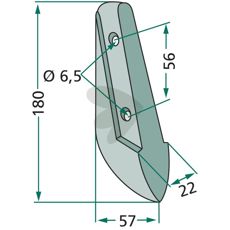 Sskr Sicma m.fl. 22X180mm hl 6,5mm
