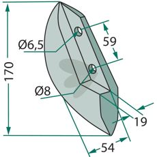 Sskr Stegsted m.fl. 170mm hl 8mm 052127