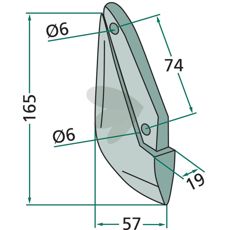 Sskr Rabe, Sulky m.fl 165mm hl 6mm 