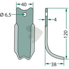 Jordfrskniv  Agria c-c Ett hlmm hl 6,5mm