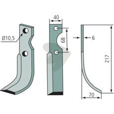 Jordfrskniv Benassi S.308 c-c 68mm