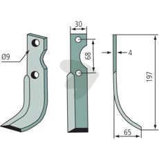 Jordfrskniv  Grillo (Pinza),Benassi c-c 68mm hl 9mm