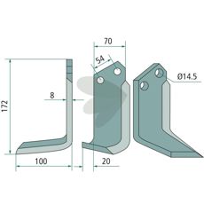 Jordfrskniv  Carraro (Antonio) c-c 54mm hl 14,5mm