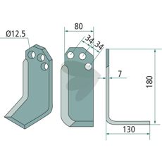 Jordfrskniv  Agritalia / Carraro c-c 34mm hl 12,5mm