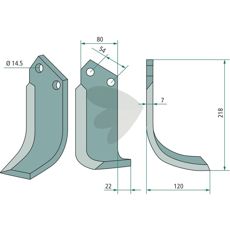 Jordfrskniv  Dondi c-c 54mm hl 14,5mm