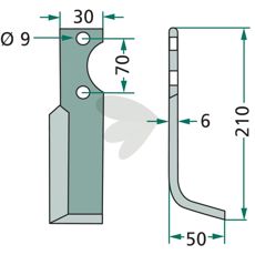 Jordfrskniv  Gutbrod c-c 70mm hl 9mm