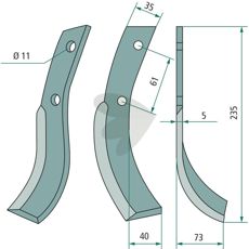 Jordfrskniv  Honda c-c 61mm hl 11mm