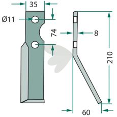 Rotorkniv Simon, hjd 210mm
