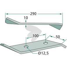 Kniv 10X12, 5X290X50