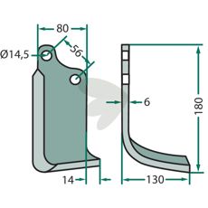 Jordfrskniv  Zappator,Maschio c-c 56mm hl 14,5mm