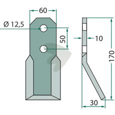 Rotorkniv Pegoraro, hjd 170mm 