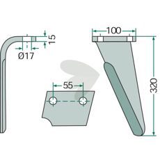 Rotorharvtand Perugini m.fl. 100X320mm hl 17mm