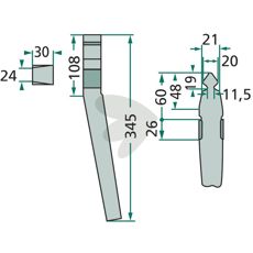 Rotorharvtand Befa 30X345mm 053800