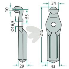Rotorkniv Pegoraro, hjd 215mm