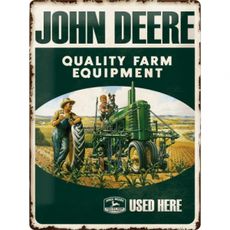Skylt John Deere 30x40 cm Quality Farm Equipment