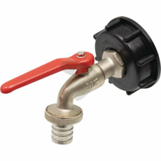 IBC-Adapter extra kort S60x6 med mssingskulventil 3/4 "