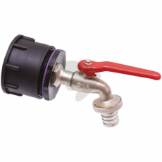 IBC-Adapter lng S60x6 med mssingskulventil 3/4 "