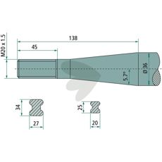 Balspjut konisk mutter Baas / Trima,Parmiter M20X1,5