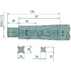 Balspjut med platt mutter Strautmann M20 x 1.5 - 53053