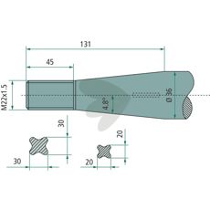 Balspjut konisk mutter Weidemann M22X1,5 - 53222