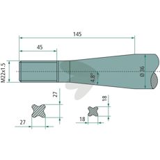 Balspjut konisk mutter Vicon M22X1,5