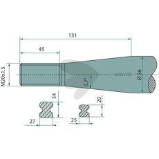 Balspjut konisk mutter Stoll - JF M20X1,5 - 53146