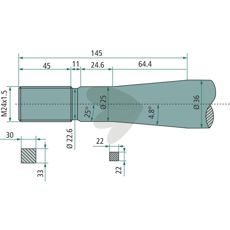 Balspjut med konisk mutter Stoll - JF M24 x 1.5