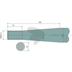 Balspjut konisk mutter Saphir,Manitou M28X1,5 820mm
