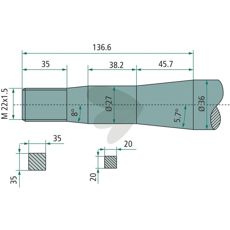 Balspjut konisk mutter AP M22X1,5