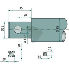 Balspjut Lngd 860mm Form Rak 53170