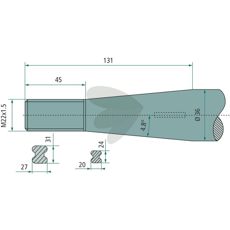Balspjut konisk mutter Hydrac M22X1,5 - 53124