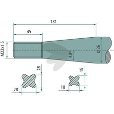 Balspjut konisk mutter Kuhn M22X1,5 - 53137