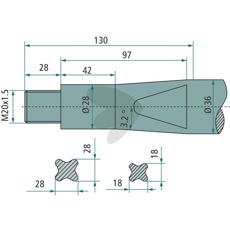 Balspjut med platt mutter Strautmann M20 x 1.5 - 53120