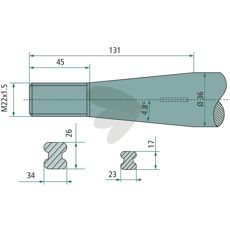 Balspjut konisk mutter Schffer,Saphir,M22X1,5 
