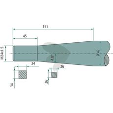 Balspjut konisk mutter Parmiter,Shelbourne M24X1,5