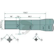 Balspjut konisk mutter Frost M27X1,5 - 55332