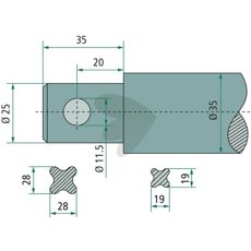 Balspjut Lngd 1200mm Form Rak Mailleux 53171