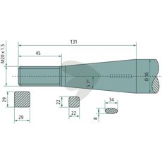 Balspjut konisk mutter M20X1,5 1250mm